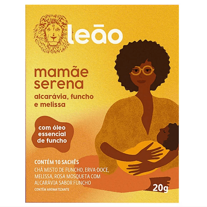 Chá Mamãe Serena Alcarávia, Funcho e Melissa - 10 Sachês - Leão – O Chá Perfeito para Relaxamento e Bem-Estar — produto Mille