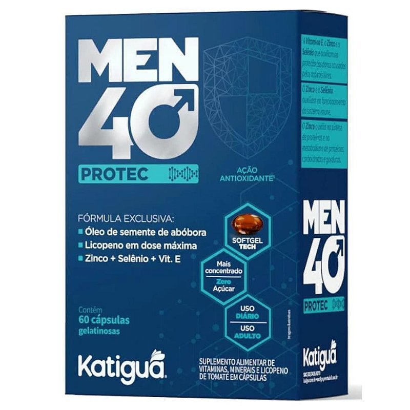 Men 40 Protec – 60 Cápsulas – Energia, Libido e Saúde Masculina — produto Mille Grani (imagem ilustrativa)