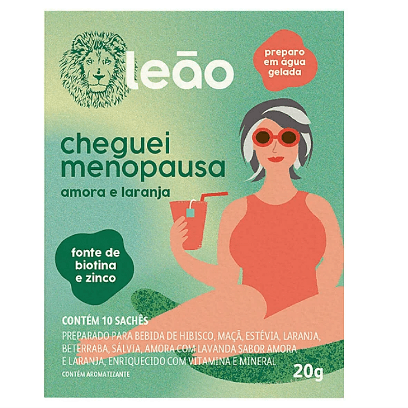 Chá Cheguei Menopausa Amora e Laranja - 10 Sachês - Leão — produto Mille Grani (imagem ilustrativa)