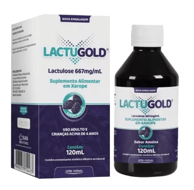 Lactugold Arte Nativa (Lactulose) Sabor Ameixa 120ml – Cuide da Sua Saúde Digestiva de Forma Natural! — produto Mille Grani (