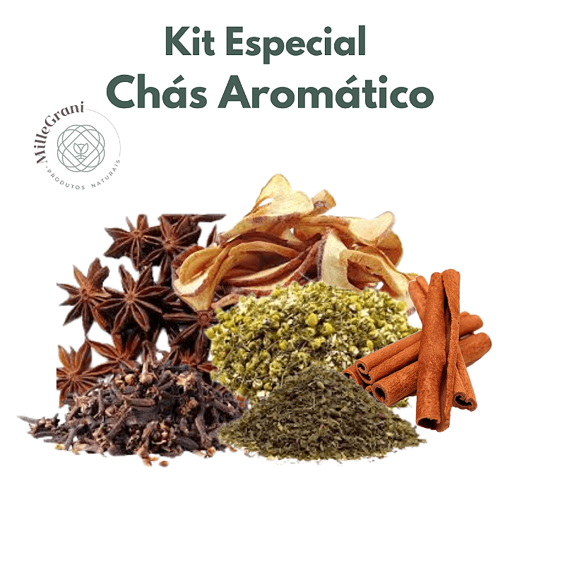 Kit Chás Aromático 350gr – Sabor e Aconchego Para Todas as Estações! — produto Mille Grani (imagem ilustrativa)