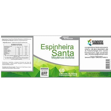Espinheira Santa 500 mg – 60 Cápsulas – Saúde Digestiva e Proteção Gástrica