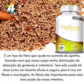 Psyllium 500 mg – 60 Cápsulas – Saúde Digestiva, Saciedade e Equilíbrio Natural