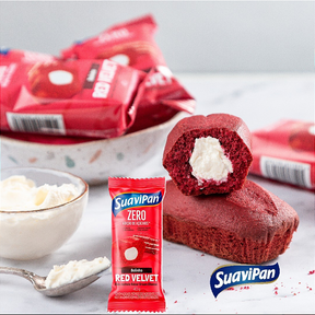 Bolinho Red Velvet com Recheio de Cream Cheese Zero 40g - SuaviPan