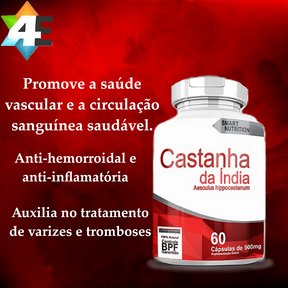 Castanha-da-Índia 500 mg – 60 Cápsulas – Bem-Estar Vascular