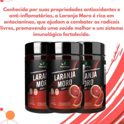 Laranja Moro 500 mg – 30 Cápsulas – Antioxidante para Queima de Gordura e Metabolismo