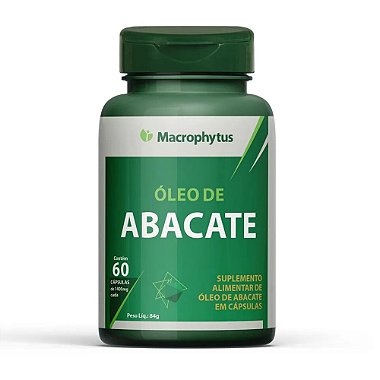 Óleo de Abacate 1 000 mg – 60 Cápsulas – Gorduras Saudáveis e Antioxidante Natural