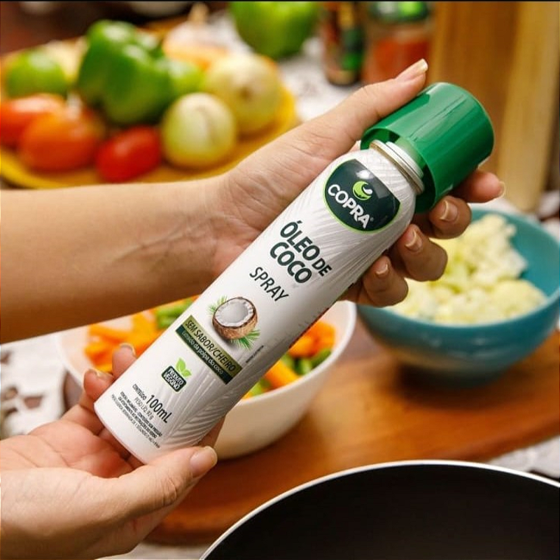 Óleo de Coco Sem Sabor Spray 100ml Copra - O segredo de uma cozinha prática, saudável e sem bagunça está aqui!