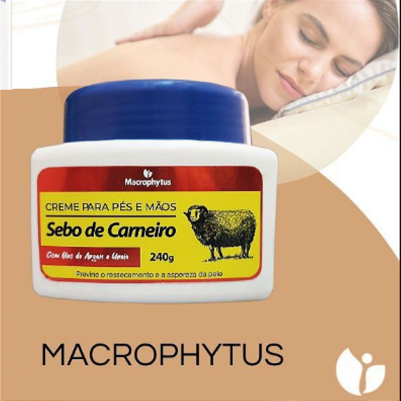 Creme Para Pés e Mãos Sebo de Carneiro 240g - Macrophytus