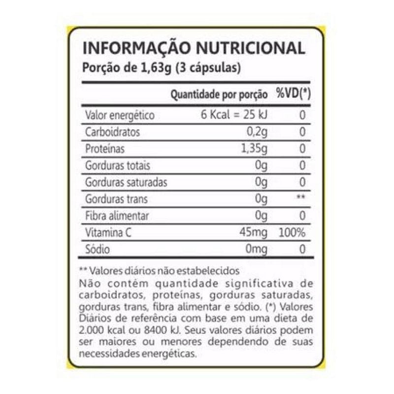 Colágeno Hidrolisado + Vitamina C 400 mg – 60 Cápsulas – Beleza e Proteção