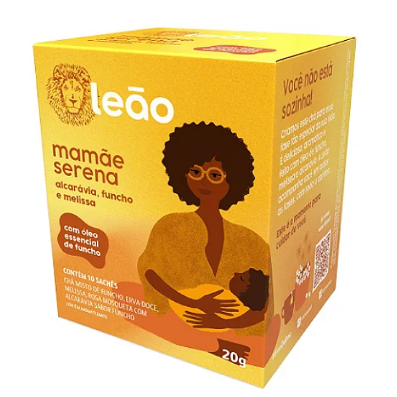 Chá Mamãe Serena Alcarávia, Funcho e Melissa - 10 Sachês - Leão – O Chá Perfeito para Relaxamento e Bem-Estar