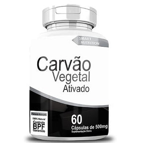 Carvão Vegetal Ativado 500 mg – 60 Cápsulas – Alívio de Inchaço, Gases e Digestão