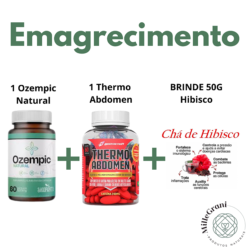 Kit Emagrecimento: 1 Ozempic Natural + 1 Thermo Abdomen – Queime Gordura e Alcance Seu Peso Ideal!