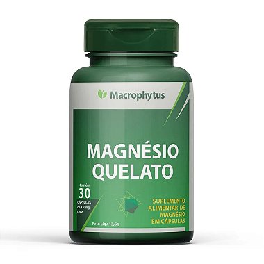 Magnésio Quelato 450 mg – 30 Cápsulas – Relaxamento, Sono e Saúde Muscular