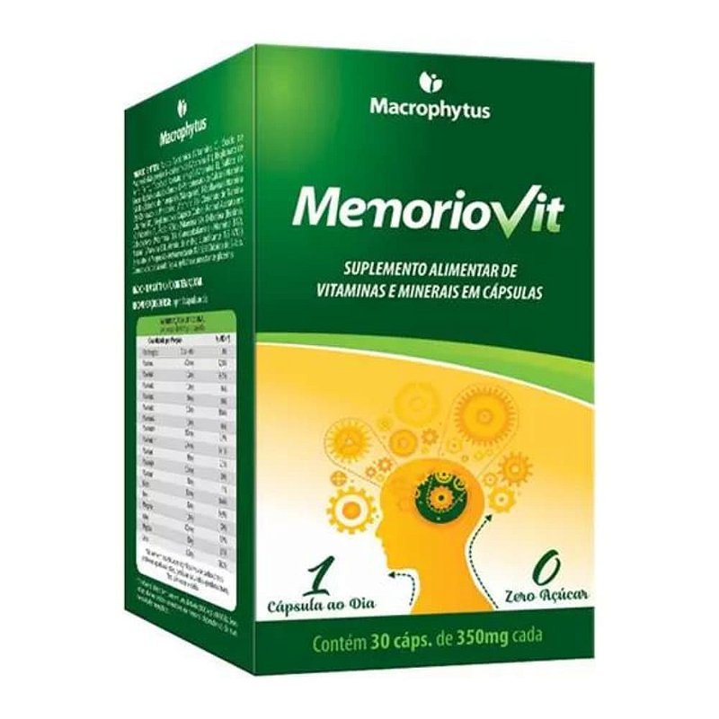 Memoriovit 350 mg – 30 Cápsulas – Suporte Cognitivo, Memória e Concentração
