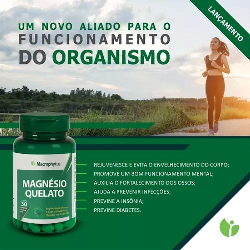 Magnésio Quelato 450 mg – 30 Cápsulas – Relaxamento, Sono e Saúde Muscular