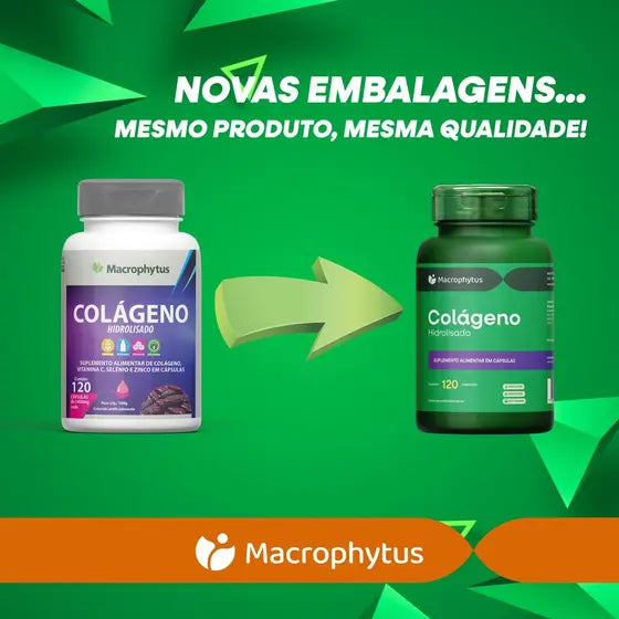 Colágeno Hidrolisado 1200 mg – 120 Cápsulas – Firmeza da Pele, Cabelos e Unhas