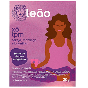 Chá Xô TPM Leão – Alívio Natural e Saboroso | Cereja, Morango e Baunilha