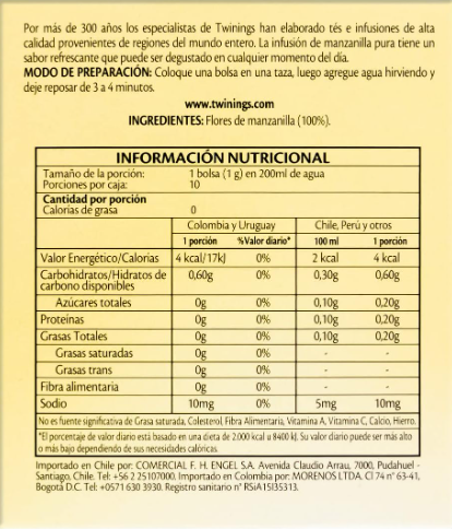 Chá Camomila 10g - Twinings: Relaxamento e Bem-estar em Cada Gole