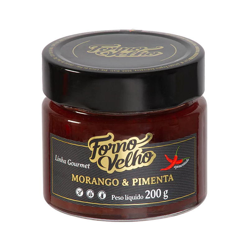 Geleia Gourmet Morango & Pimenta 200g - Forno Velho