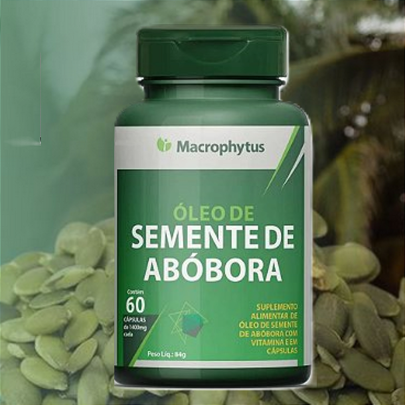 Óleo de Semente de Abóbora 1 400 mg – 60 Cápsulas – Nutrição da Pele, Cabelo e Bem-Estar Geral