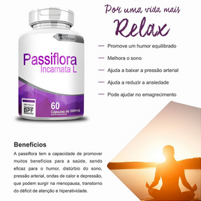 Passiflora 500 mg – 60 Cápsulas – Reduza a Ansiedade e Melhore o Sono com Calmaria Natural