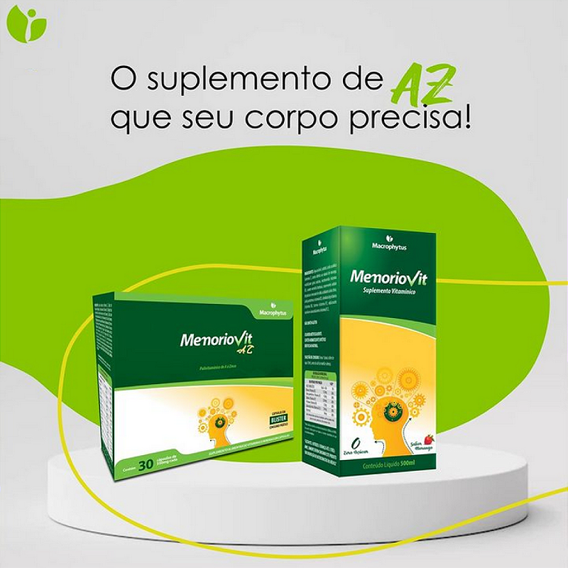 Memoriovit 350 mg – 30 Cápsulas – Suporte Cognitivo, Memória e Concentração