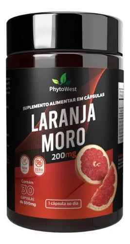 Laranja Moro 500 mg – 30 Cápsulas – Antioxidante para Queima de Gordura e Metabolismo