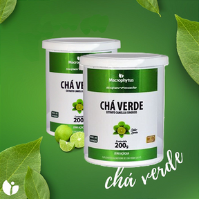 Chá Verde Instantâneo Sabor Limão 200g - Macrophytus | Energia e Bem-Estar em Cada Gole