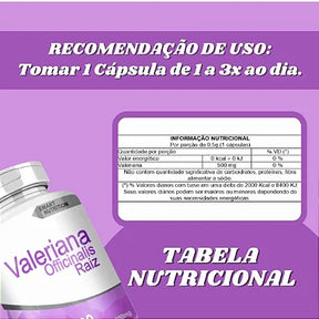 Valeriana 500 mg – 60 Cápsulas – Sono Tranquilo e Relaxamento Natural