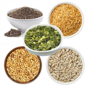 Kit Super Sementes da Vida 5x100g | Chia, Linhaça, Girassol, Abóbora e Gergelim