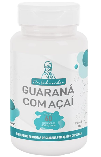Guaraná com Açaí 600 mg – 60 Cápsulas – Energia Natural e Antioxidante