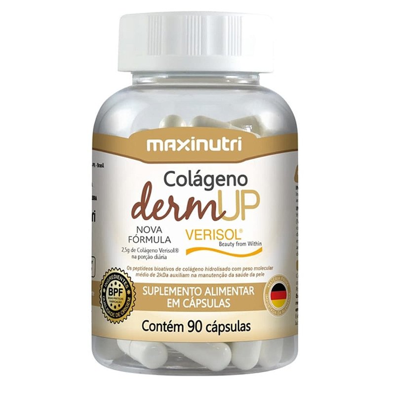 Colágeno DermUp Verisol 500 mg – 90 Cápsulas – Firmeza e Juventude