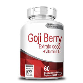 Goji Berry 500 mg + Vitamina C – 60 Cápsulas – Antioxidante para Olhos, Imunidade e Energia