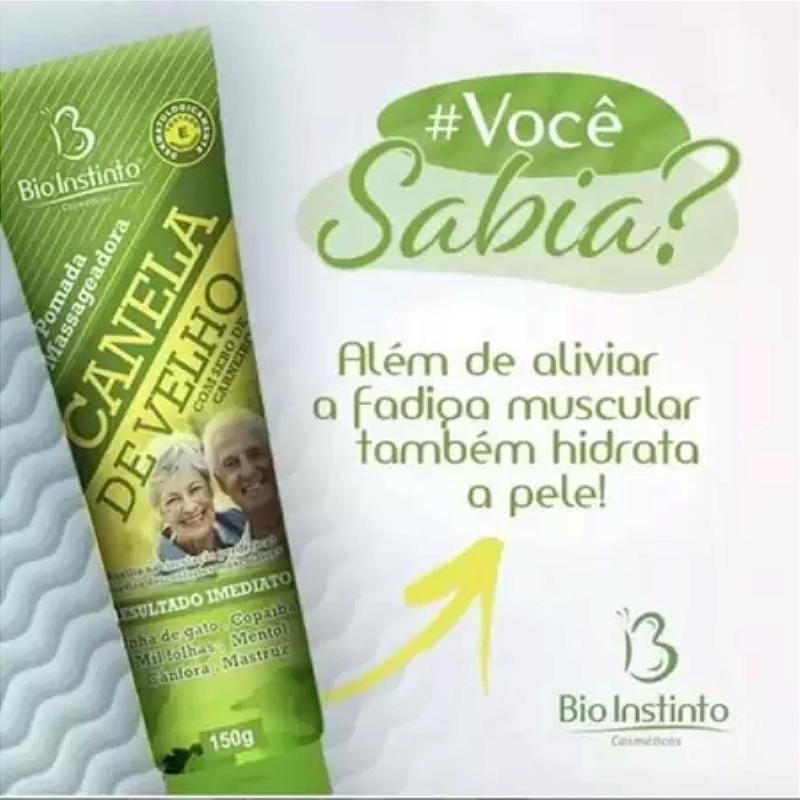 Pomada Canela de Velho 150g – Alívio Rápido para Dores Musculares e Articulares - Bio Instinto