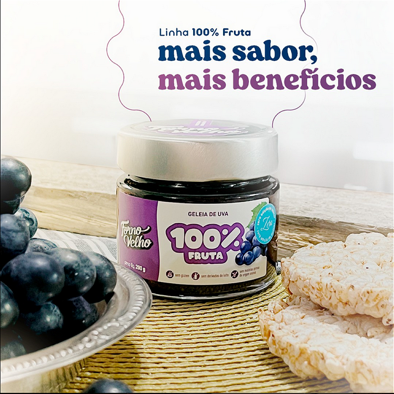 Geleia de Uva 100% Fruta 200g - Forno Velho: O Sabor da Natureza em Cada Colherada