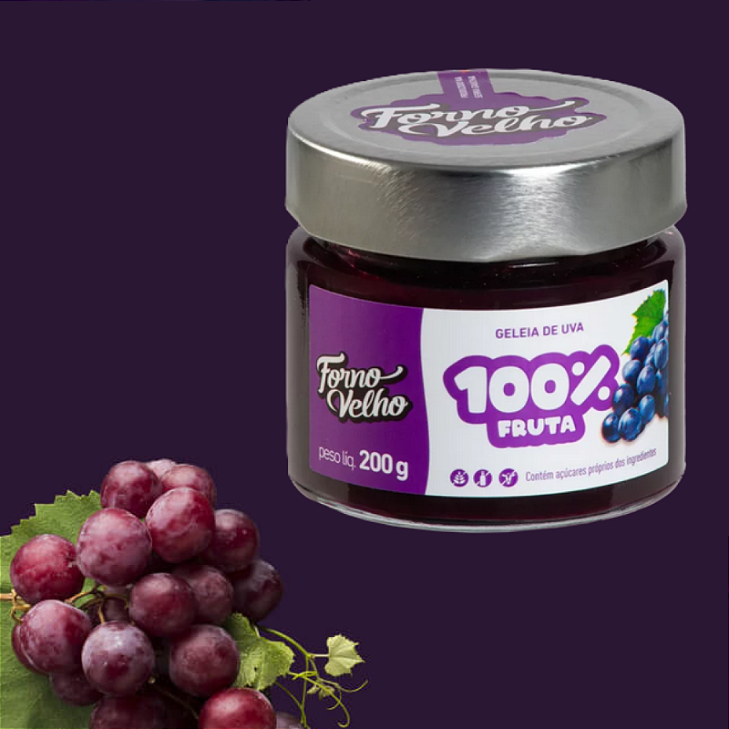 Geleia de Uva 100% Fruta 200g - Forno Velho: O Sabor da Natureza em Cada Colherada