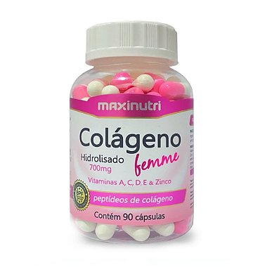 Colágeno Hidrolisado Femme 700 mg – 90 Cápsulas – Firmeza para Pele, Cabelos e Unhas