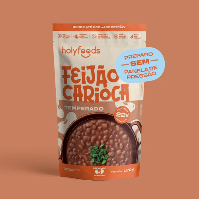 Feijão Carioca Temperado 120g - Holysoup