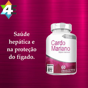 Cardo Mariano 500 mg – 60 Cápsulas – Proteção Hepática, Antioxidante e Digestão Suave