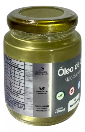 Óleo de Coco Não Saborizado 200ml - Macrophytus | A Energia Pura do Coco em Cada Gota
