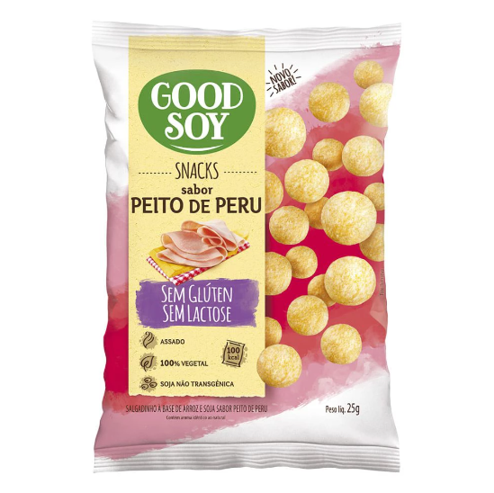 Snack Soja sabor Peito de Peru 25g - Good Soy: A Nutrição Deliciosa Que Transforma Sua Rotina!
