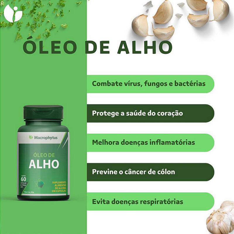 Óleo de Alho 500 mg – 60 Cápsulas – Imunidade, Coração e Bem‑Estar