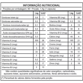 Macro Gerin 1400 mg – 30 Cápsulas – Polivitamínico + Ômega 3 Completo