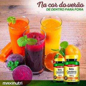 Beta-Caroteno 400 mg – 60 Cápsulas – Antioxidante e Proteção da Pele