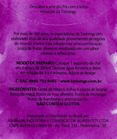Chá Frutas Silvestres 20g - Twinings | Uma Explosão de Sabores Naturais em Cada Xícara!
