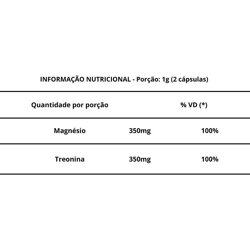 Magnésio Treonato 500 mg – 60 Cápsulas – Memória, Sono e Equilíbrio Mental