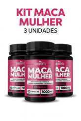 Kit 3x Maca Mulher 1000mg – 180 Cápsulas | Maca Peruana Vermelha + Amora + Isoflavona + Uxi Amarelo