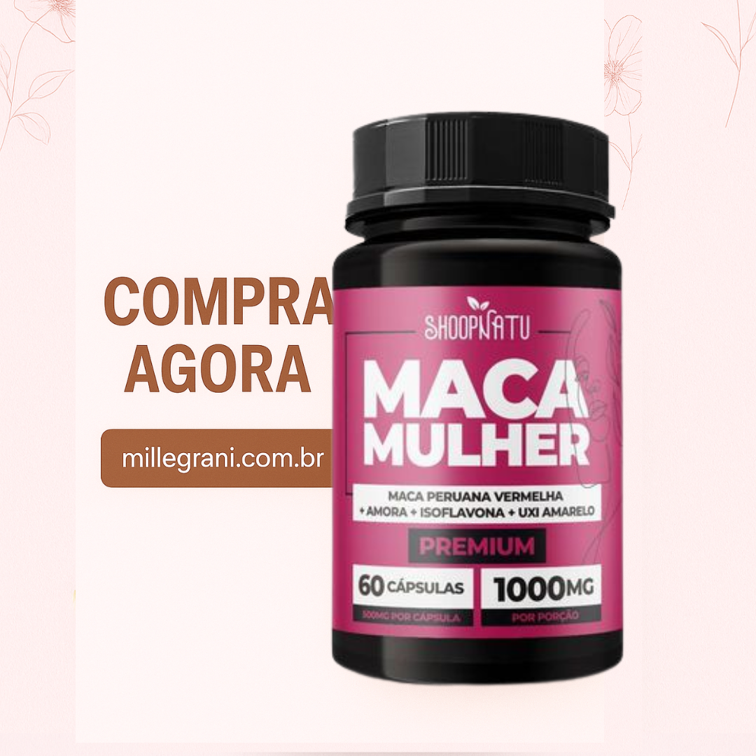 Kit 3x Maca Mulher 1000mg – 180 Cápsulas | Maca Peruana Vermelha + Amora + Isoflavona + Uxi Amarelo