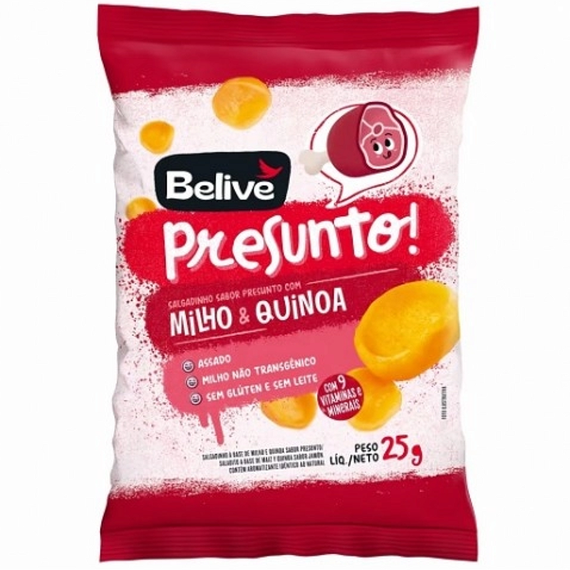 Snack Soja sabor Presunto 25g Belive - Crocância irresistível e nutrição em cada mordida!